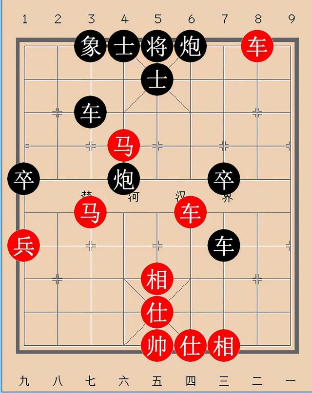 抖音象棋殘局破解2個(gè)兵紅棋雙車雙馬一炮，抖音象棋殘局破解法？